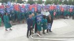 Cabin crew protest at Aer Lingus HQ, Friday May 30th. Pic: IMPACT communications unit.