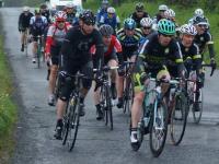 Mick Scully (front of group) in action at a recent Irish Veteran Cyclists Association (IVCA) event