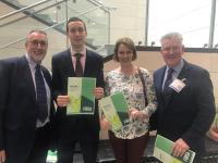 The Fórsa delegation included (L to R) senior general secretary Shay Cody, lead organiser Joe O'Connor, branch campaign officer Sarah Clarke (Carlow IoT branch) and former IMPACT president Jerry King (Mayo branch)