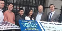 The coalition also unveiled an updated policy document called Making the case for publicly-funded higher education. It argues that a 10% reduction in higher education staffing since 2008 is equivalent to a 30% cut in financial support for the sector, where modest recent increases in funding have failed to keep pace with increased student numbers.