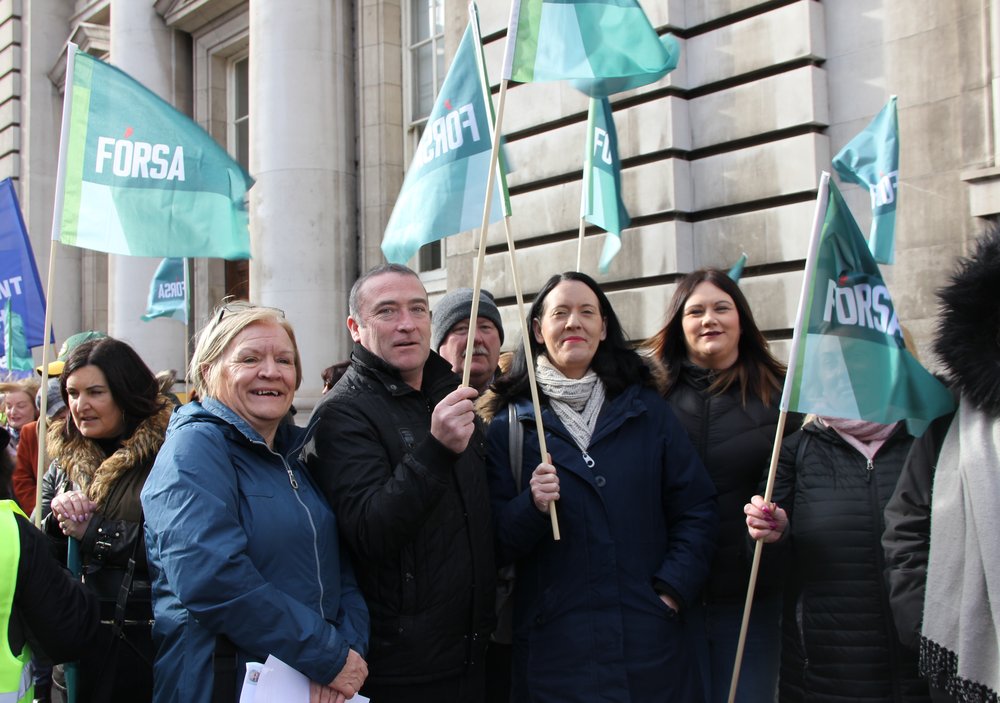 The strike actions follows a 10-year dispute. The 1,250 staff concerned have no access to any occupational pension scheme, despite a 2008 Labour Court recommendation in their favour.