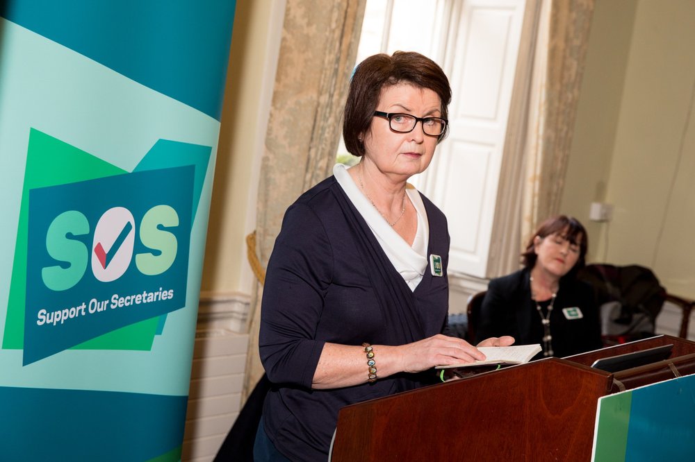 Speaking last week School Secretary Kathleen O’Doherty told the conference that around 90% of our school secretaries are locked out of the regularised pay system. 