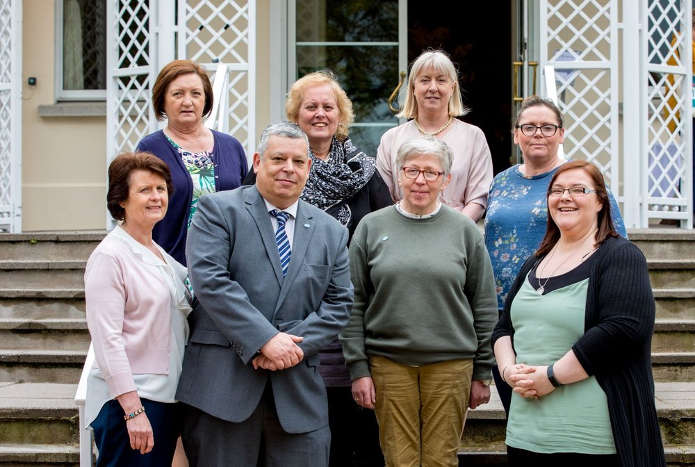 Some members of the new divisional executive. (Back row: Joan Regan, Anne Marie Melia, Gina O’Brien and Eilise McGarrell Front row: Kathleen O’Doherty, Andy Pike, Deborah O’Connor and Noreen O’Mahony)