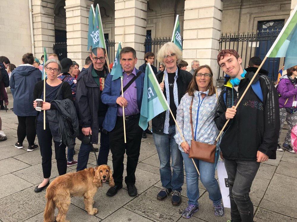 Activists and staff supporting last year's first Trans Pride march in Dublin.