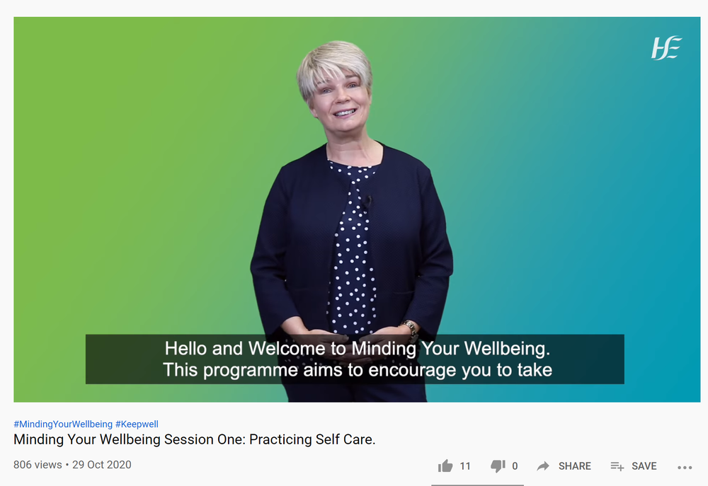  The five 20-minute videos focus on self-care, understanding your thoughts, exploring emotions, building positive relationships and improving your resilience.