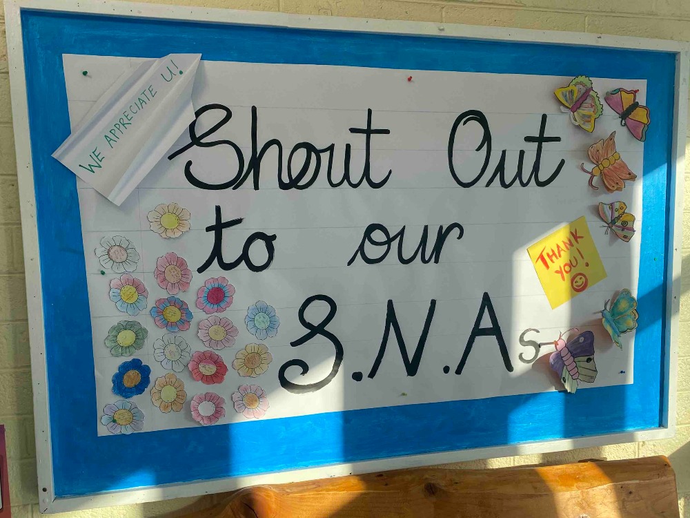 Notice board by art teachers and students in Scoil Mhuire Buncrana Co.Donegal 