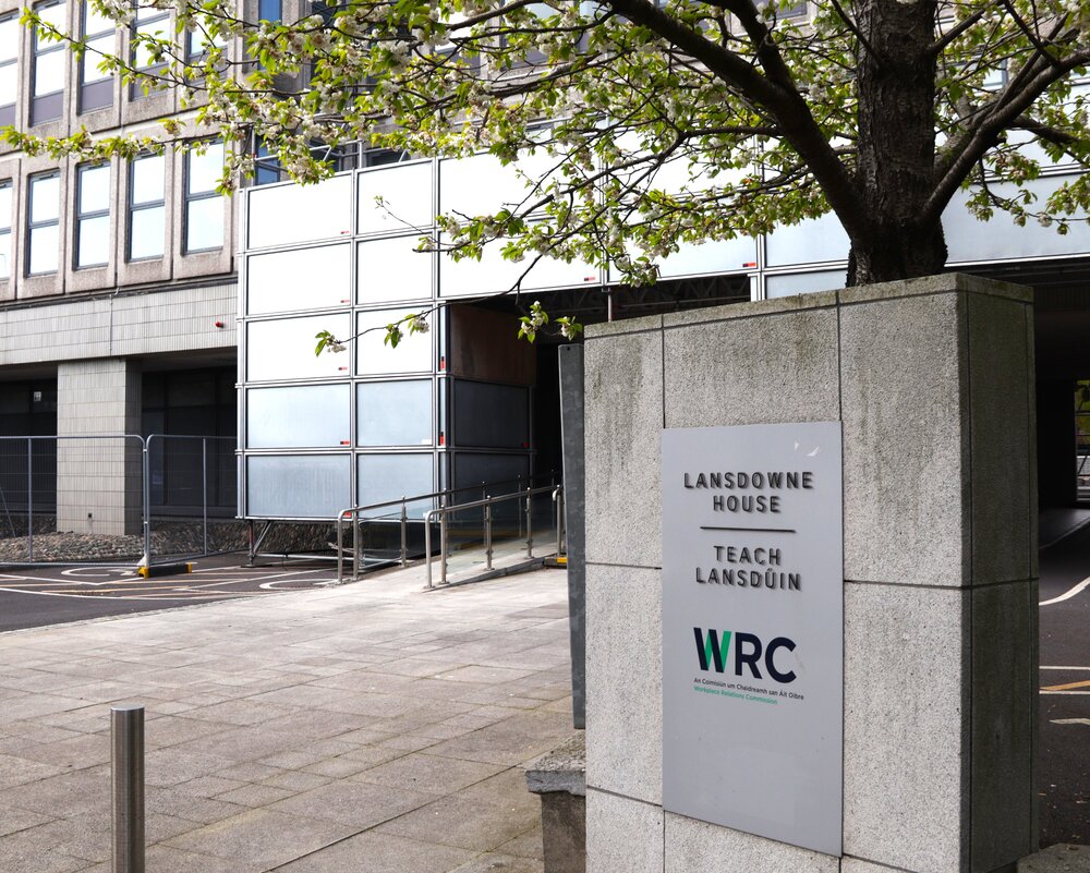 Source: Fórsa. Photo of outside of Workplace Relations Commission in Ballsbridge Dublin
