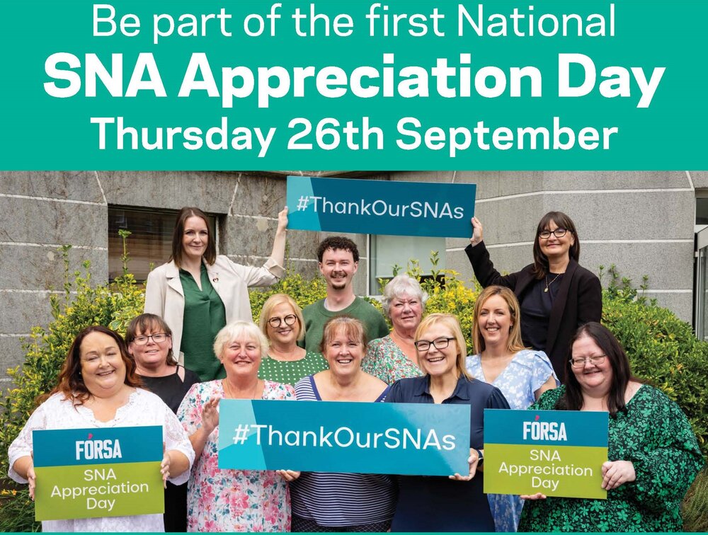 SNA members of Fórsa are also eligible to be included in a separate €1000 draw, with one winner to be selected per province.
