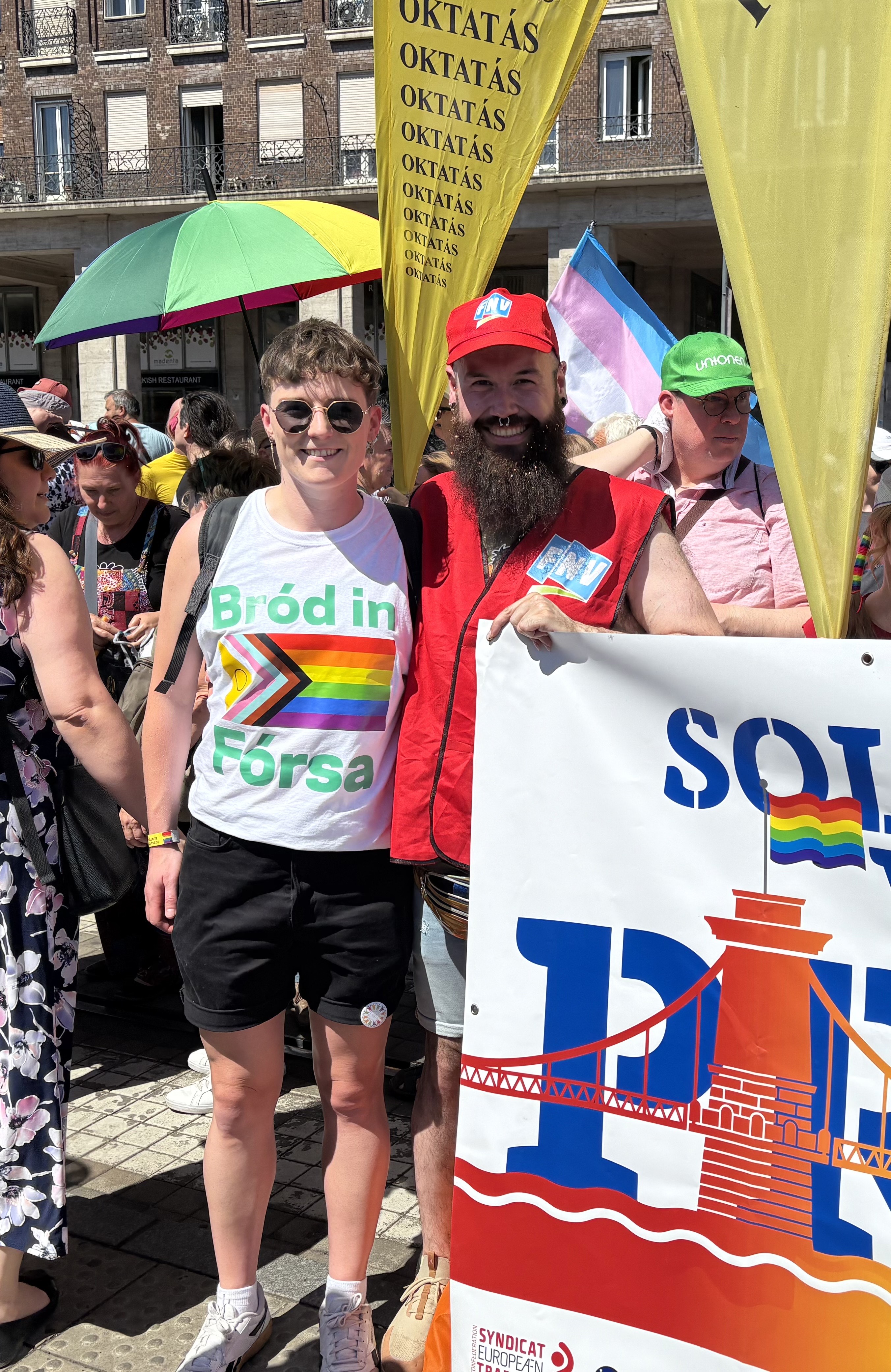 Aisling lining up before the march