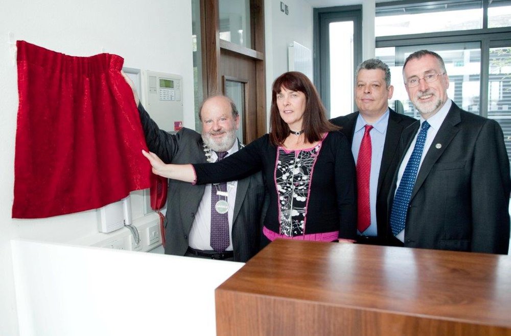 Opening the new Limerick office. Left to right: IMPACT president Kevin O’Malley, Geraldine McCarthy of the Limerick Health branch, local official Andy Pike and general secretary Shay Cody. Photo by Kieran Clancy. Opening the new Limerick office. Left to right: IMPACT president Kevin O’Malley, Geraldine McCarthy of the Limerick Health branch, local official Andy Pike and general secretary Shay Cody. Photo by Kieran Clancy.