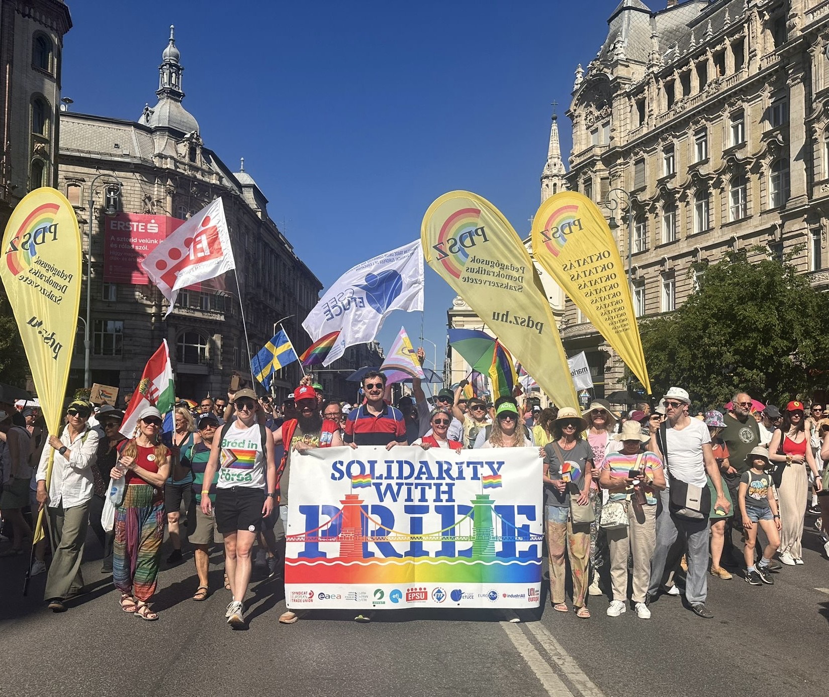 EPSU Pride delegation marching in the parade
