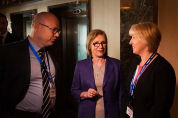 L-R IMPACT deputy general secretary Kevin Callinan, Education Minister Jan O'Sullivan and divisional chair Gina O'Brien