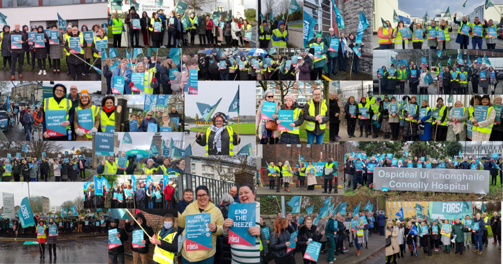 Members at last week’s #endthefreeze lunchtime protests.
