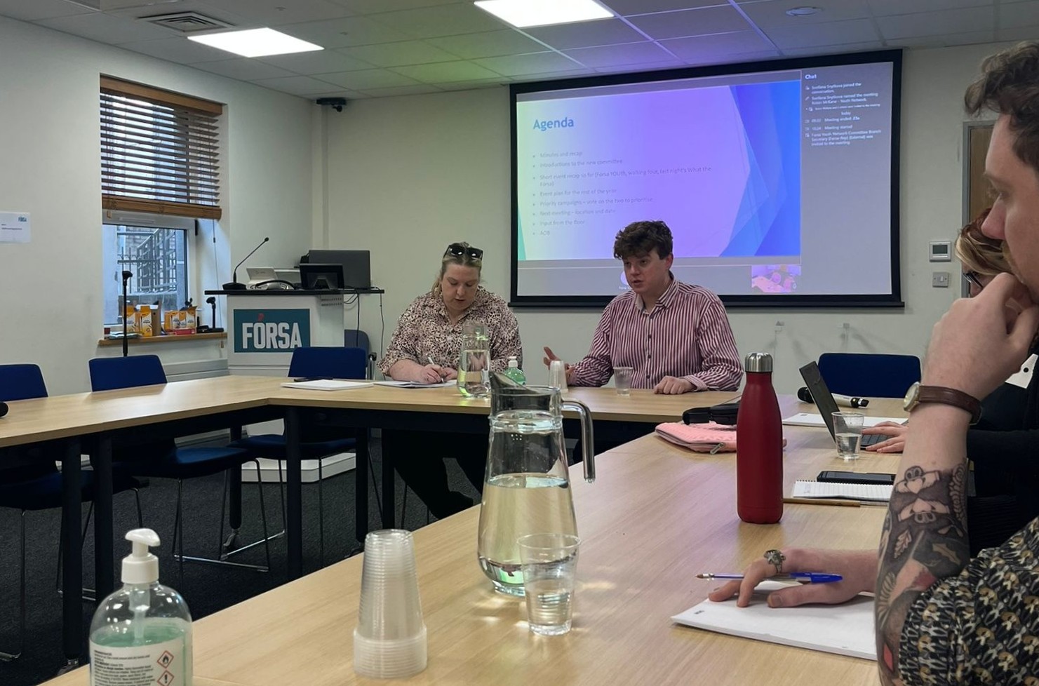 Fórsa Youth’s network meeting, L-R Rachel Fennelly (Fórsa Youth secretary) and Hugh McInerney (Fórsa Youth chair).