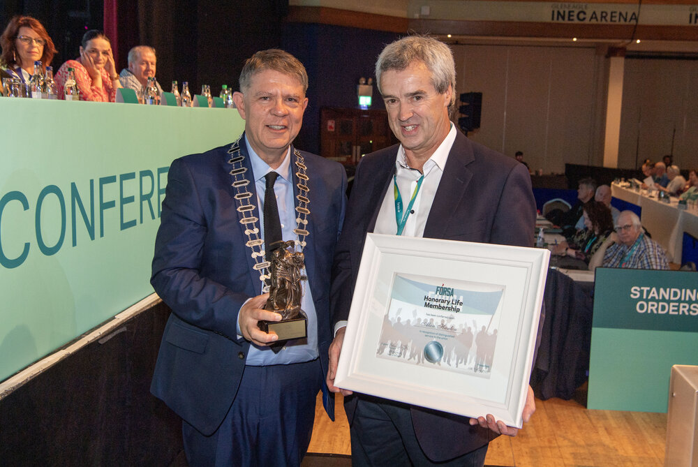 This year, Alan Hanlon was recognised with the first Fórsa honorary lifetime membership.