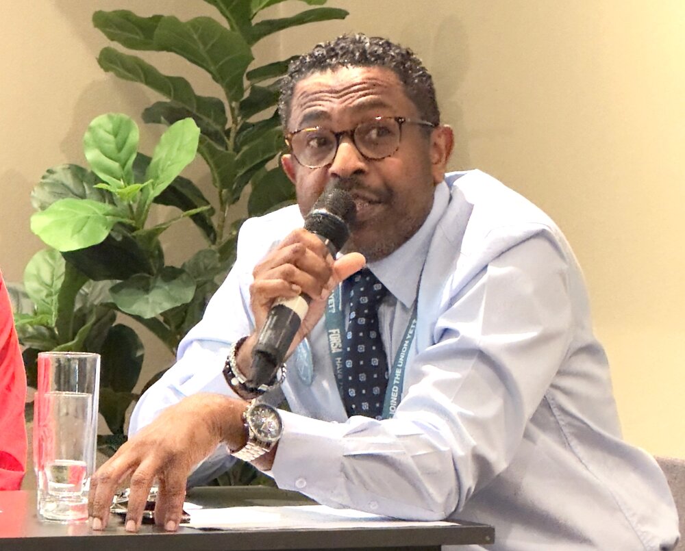 Khalid speaking at ICTU’s Stronger Together: Anti-racist workplaces & trade unions conference